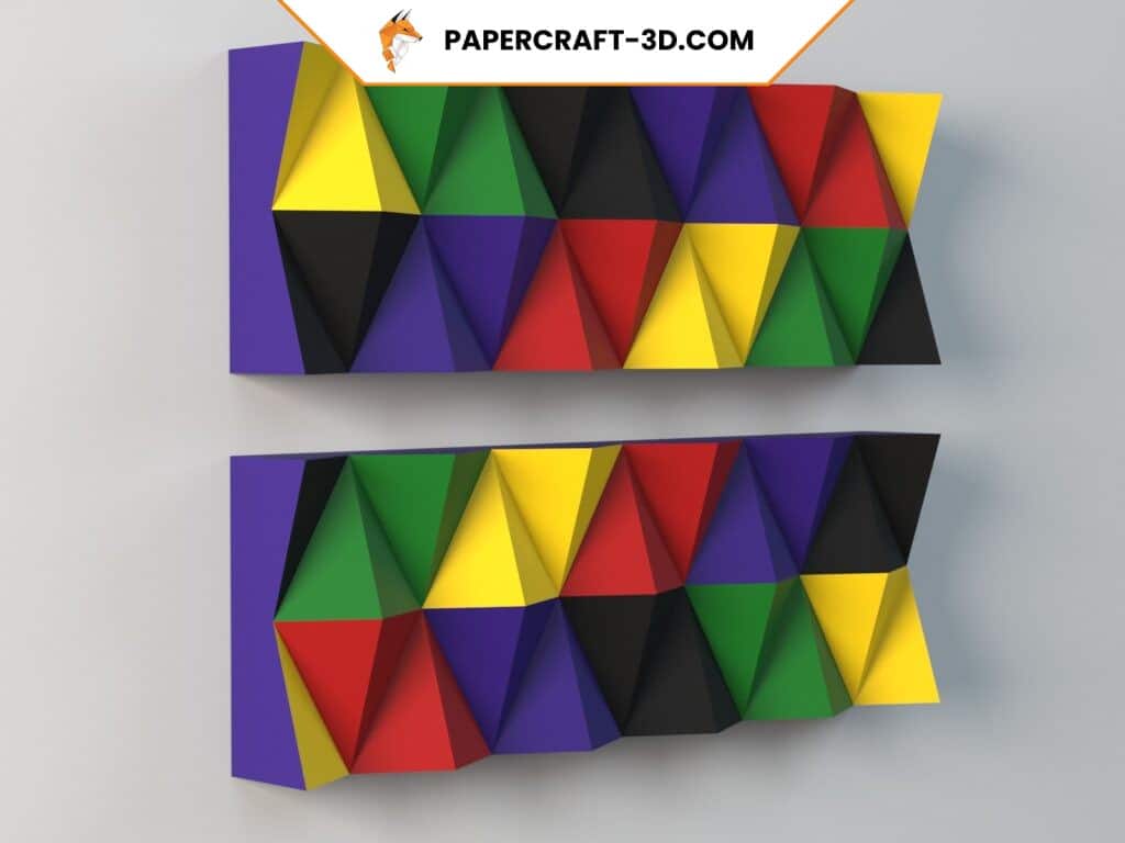 Papercraft de painel de parede geométrico em origami 3D