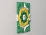 Muurpaneel geometrische ster geel-groen 3D papercraft, weergave 4