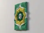 Muurpaneel geometrische ster geel-groen 3D papercraft, weergave 2
