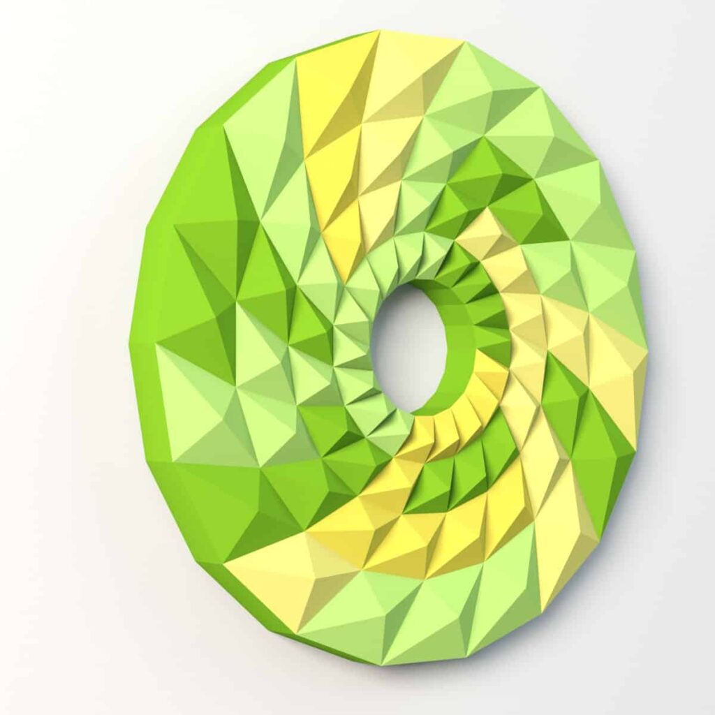Papercraft circular wall decoration in 3D origami