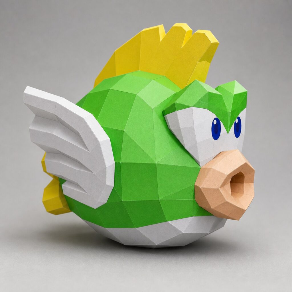 Cheep Cheep de Mario en papercraft 3D