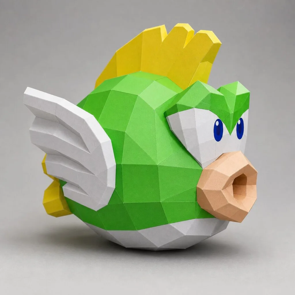 Cheep Cheep di Mario in papercraft 3D