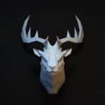 Tête de cerf en papercraft 3D