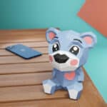 Papercraft di orso cartoon in origami 3D