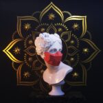 Papercraft de máscara poligonal em origami 3D