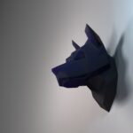 Tête de doberman en papercraft 3D