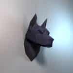 Tête de doberman en papercraft 3D