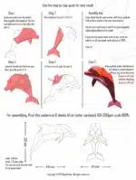 Dolfijn 3D papercraft origami, weergave 3
