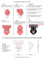 Papercraft of dapper koala in origami 3D