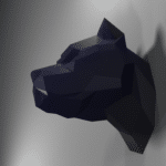 Tête de pitbull en papercraft 3D