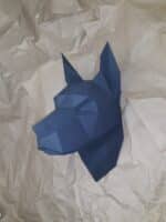 Tête de doberman en papercraft 3D