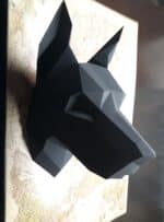 Tête de doberman en papercraft 3D