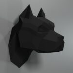 Tête de pitbull en papercraft 3D