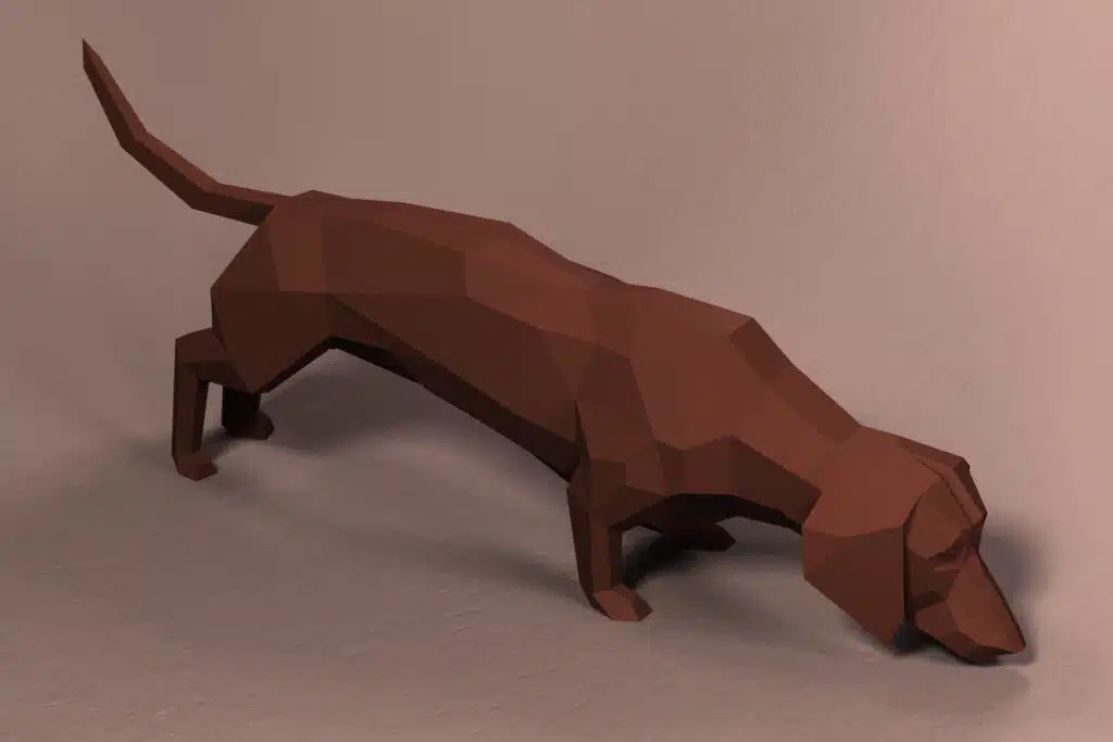 Papercraft of dachshund in 3D origami Papercraft of dachshund in 3D origami