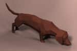 Papercraft of dachshund in 3D origami