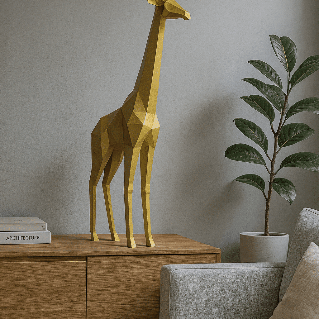 Papercraft de girafe en origami 3D
