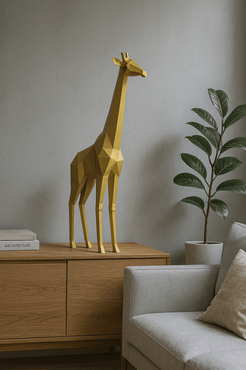 Papercraft di giraffa in origami 3D Papercraft di giraffa in origami 3D