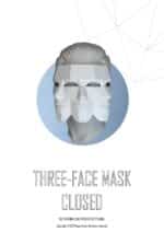 Papercraft de máscara veneziana com três rostos em origami 3D