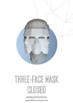 Máscara veneziana de três rostos em papercraft 3D