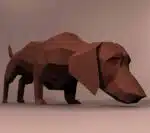 Dachshund papercraft 3D, weergave 2