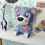 Papercraft di orso cartoon in origami 3D