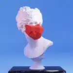Red Polygonal 3D Papercraft Halloween Mask