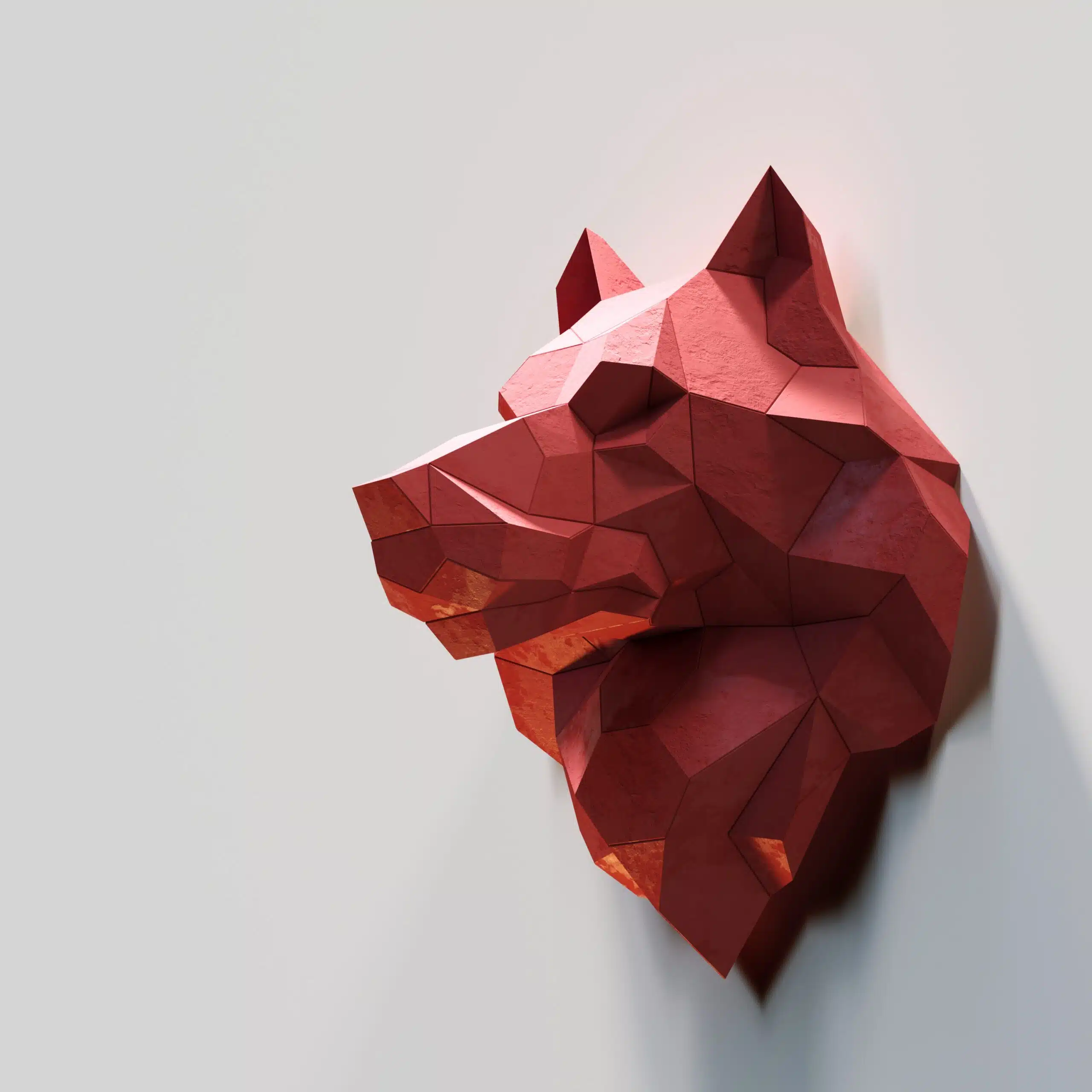 Cabeça de lobo em papercraft 3D – modelo 3D
