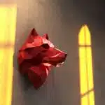 Cabeça de lobo em papercraft 3D