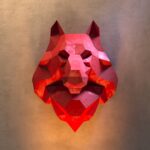 Papercraft testa di lupo in origami 3D