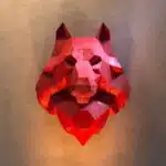 Cabeça de lobo em papercraft 3D