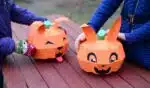 Papercraft citrouille mignonne à oreilles en origami 3D
