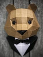 Papercraft de l'ours en costume en origami 3D