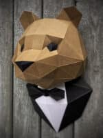 Papercraft de l'ours en costume en origami 3D