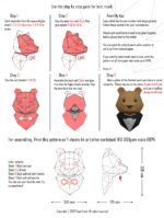 Papercraft de l'ours en costume en origami 3D