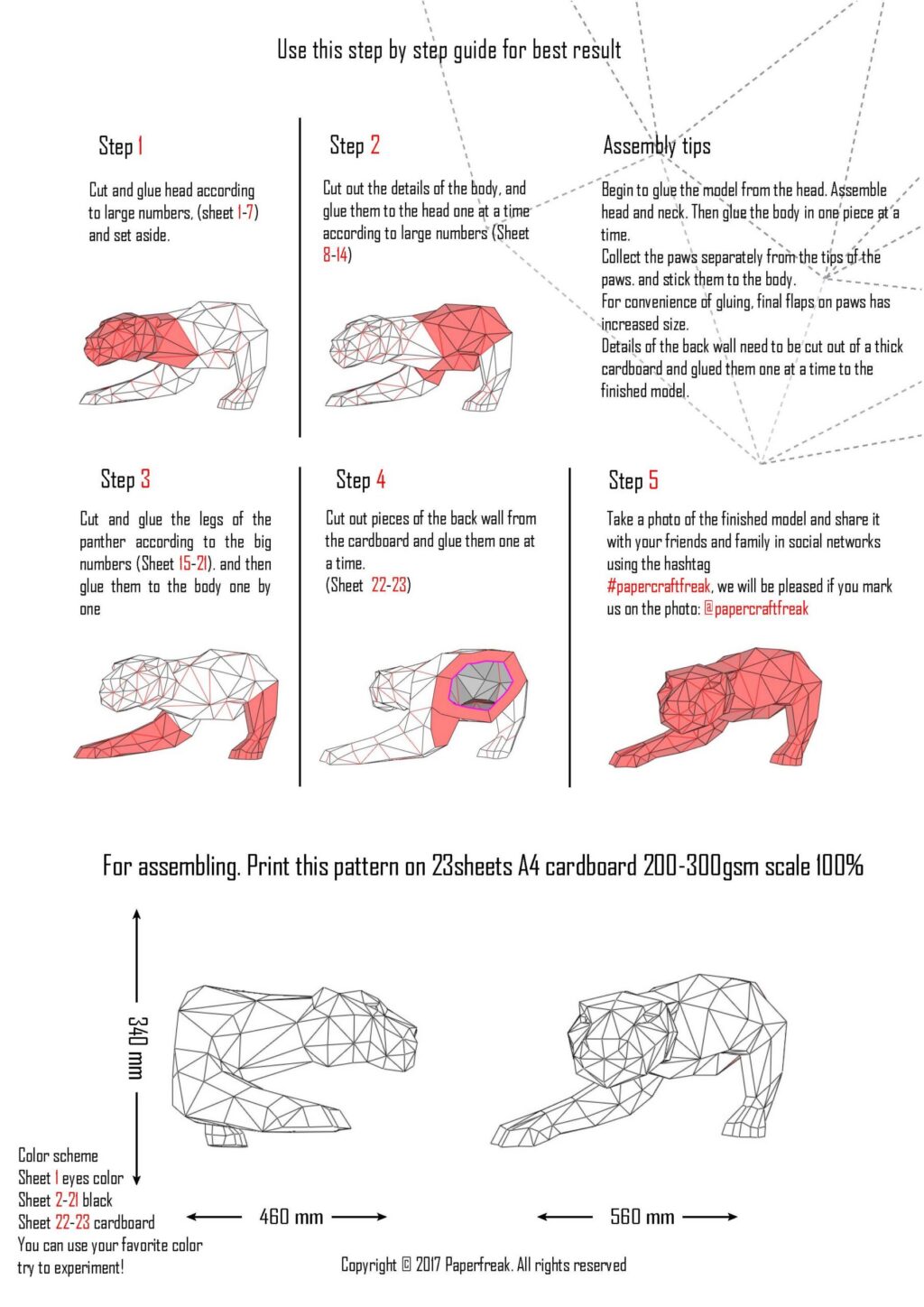 Panther als 3D-Papercraft