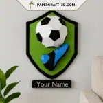 Papercraft of football crest in origami