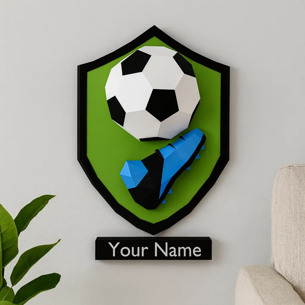 Brasão de futebol em papercraft 3D