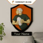 Papercraft de jugador de rugby en origami 3D