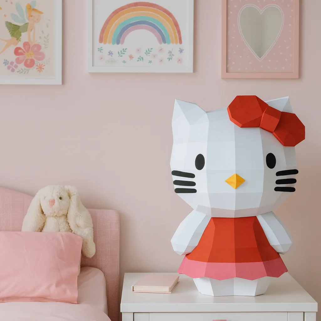 Hello Kitty als 3D-Papercraft