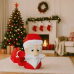 Kerstman papercraft 3D in origami, 3D-model