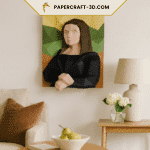 Papercraft of Mona Lisa in origami 3D