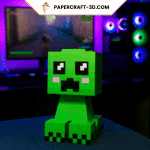 Papercraft de Creeper Minecraft en origami 3D