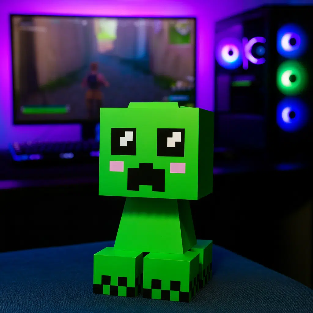 Papercraft de Creeper Minecraft en origami 3D
