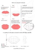 Papercraft of red lips in origami 3D