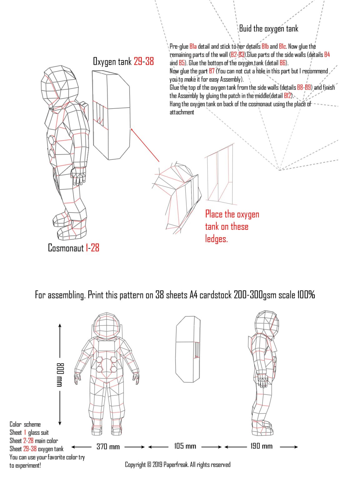 Papercraft de astronauta en origami 3D