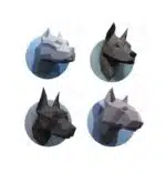3D-papercraft hondenkoppen, 3D-model