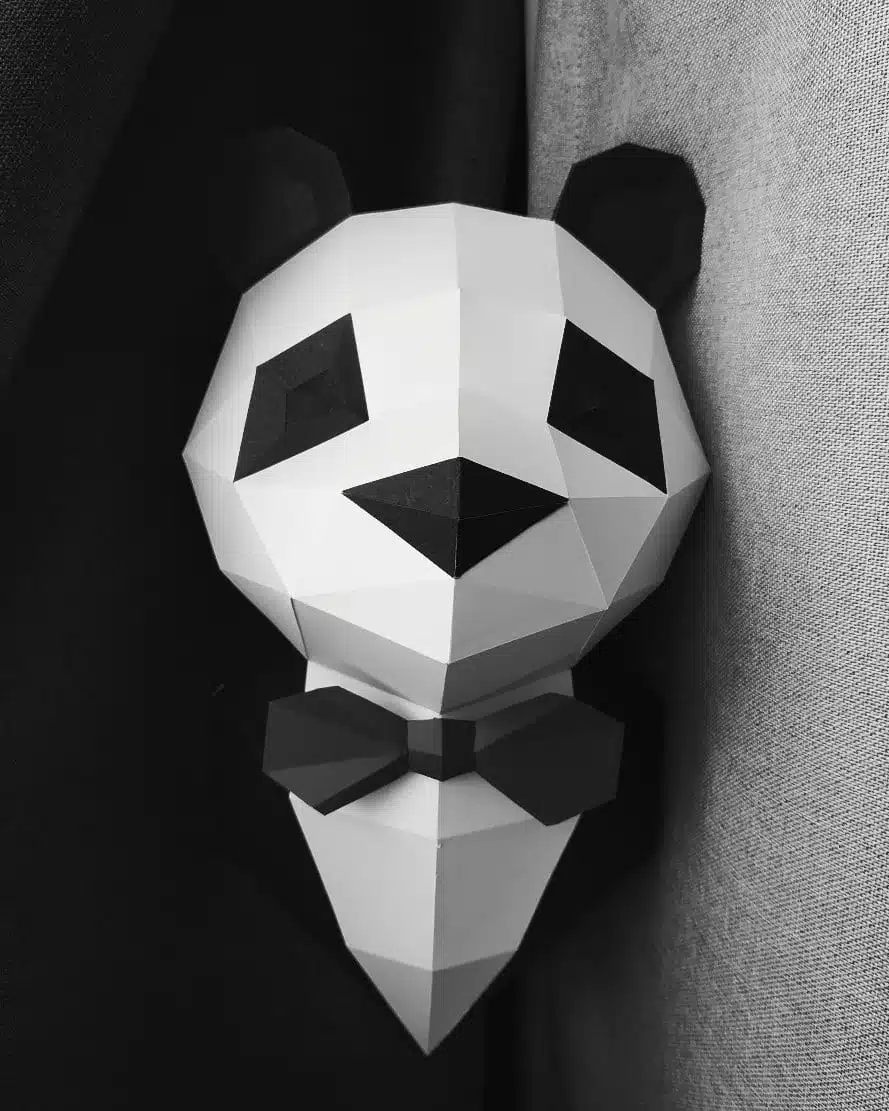 Panda in pak papercraft 3D, weergave 6