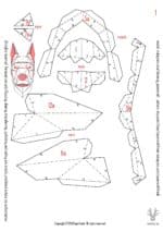 Tête de doberman en papercraft 3D