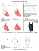 Papercraft de máscara capacete Doberman em origami 3D