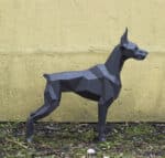 Papercraft of Doberman in origami 3D